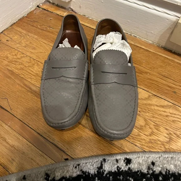 Grey Gucci loader driving shoes Gucci Suede Bamboo Tassel Mens Driver Loafers 9 Beige  main image 3